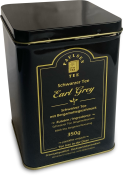 Earl Grey, Paulsen schwarzer Tee mit Bergamotte Aroma 350g in einer für Lebensmittel geeigneten Dose
